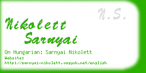 nikolett sarnyai business card